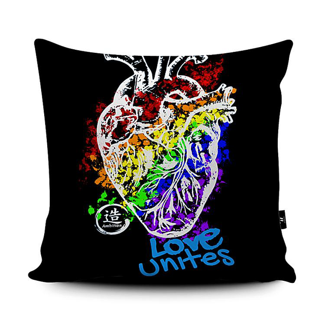Pride Heart Vegan Suede Cushion