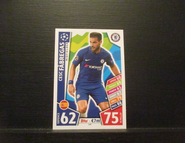 Cesc Fabregas - UEFA Champions League Match Attax 2017/18 Original Trading Card #119
