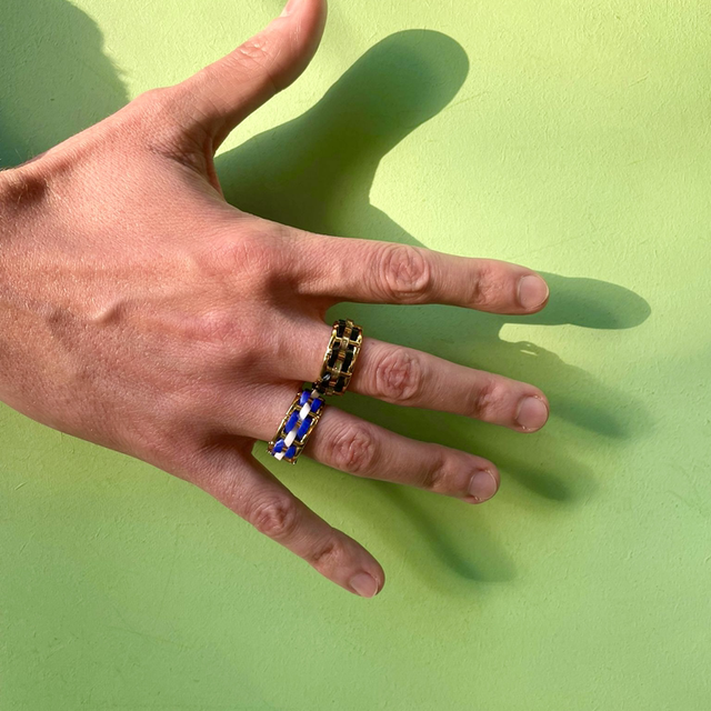 Bague ajustable 63 bicolores