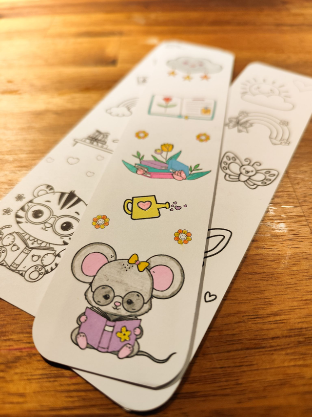 Marque-page à colorier (lot de 3) - au choix