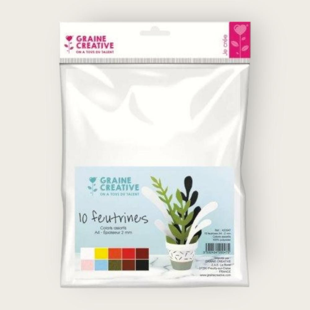 10 feutrines, A4, 2mm