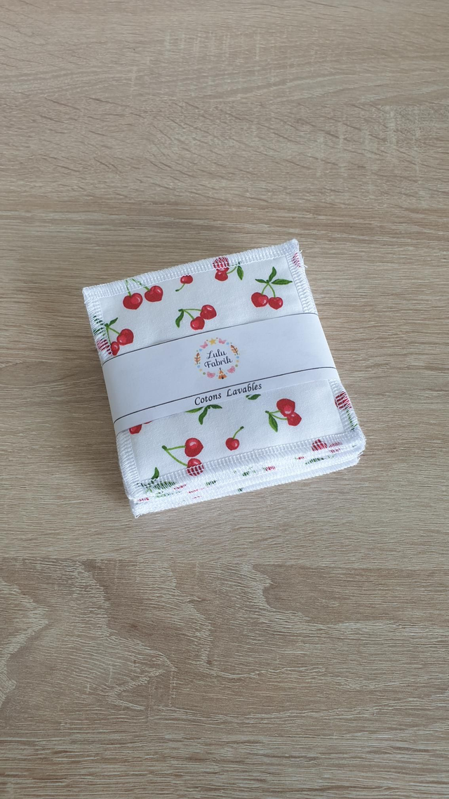 Lot de 7 cotons démaquillants cerises 🍒 
