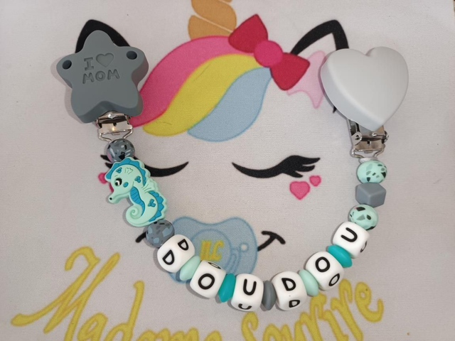 Attache doudou Hippocampe