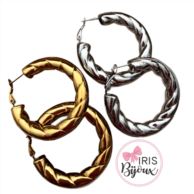 Orecchini cerchio intrecciato 