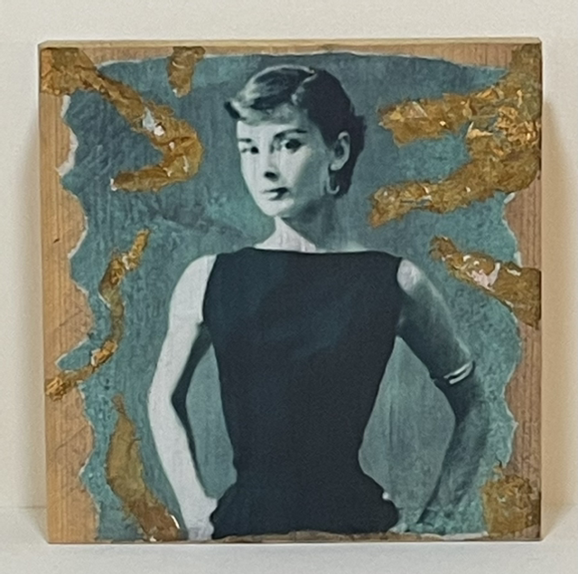 Holzblock Audrey grün/antikgold - Jane Framer 