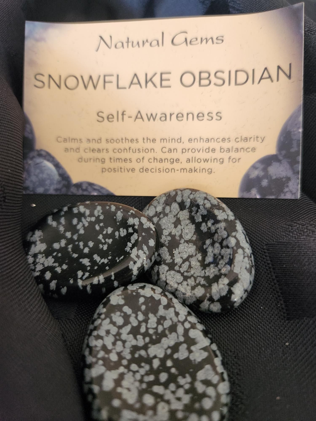 Snowflake Obsidian thumb stone 