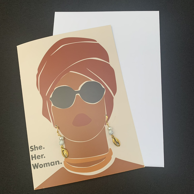 She. Her. Woman Gift Greeting Card 