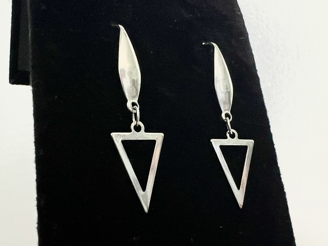 Stainless Steel Triangle Drop Earrings