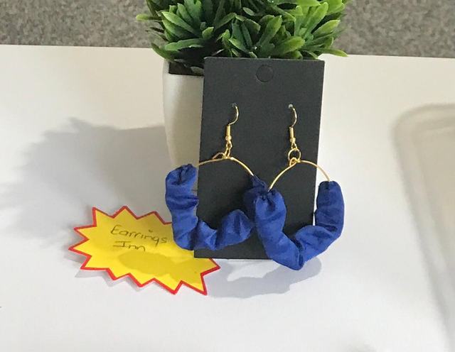 Fabric Hoop Earrings - Plain- FHP03