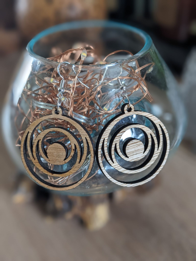 Boucle d'Oreille en bois B1