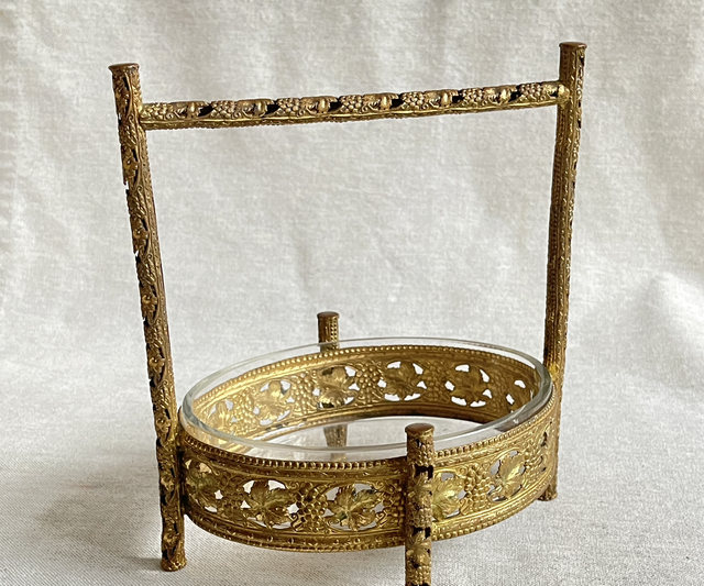 Jugendstil Tafelaufsatz mit Glaseinlage