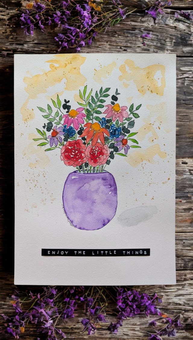 Bouquet estival - Aquarelle originale A4 