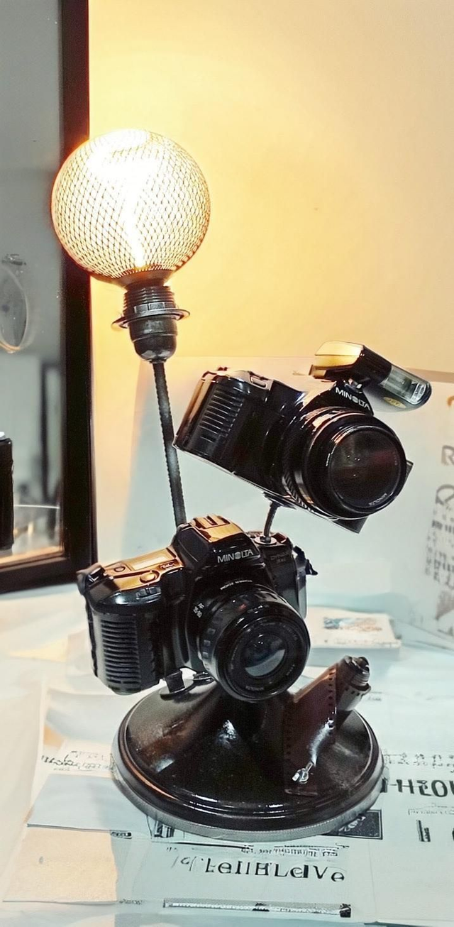 Argentiques en Lumière - Lampe d'ambiance déco à poser - Esprit Pop Culture - Artisanat Français