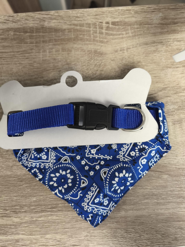 Collier bandana Tl bleu
