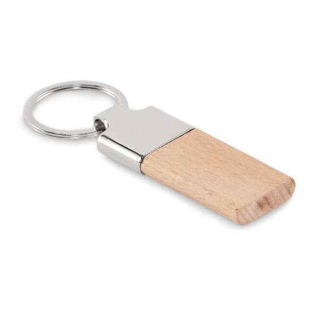 Key ring with rubber wood
