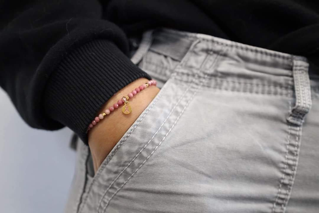Bracelet Rhodochrosite Octobre Rose