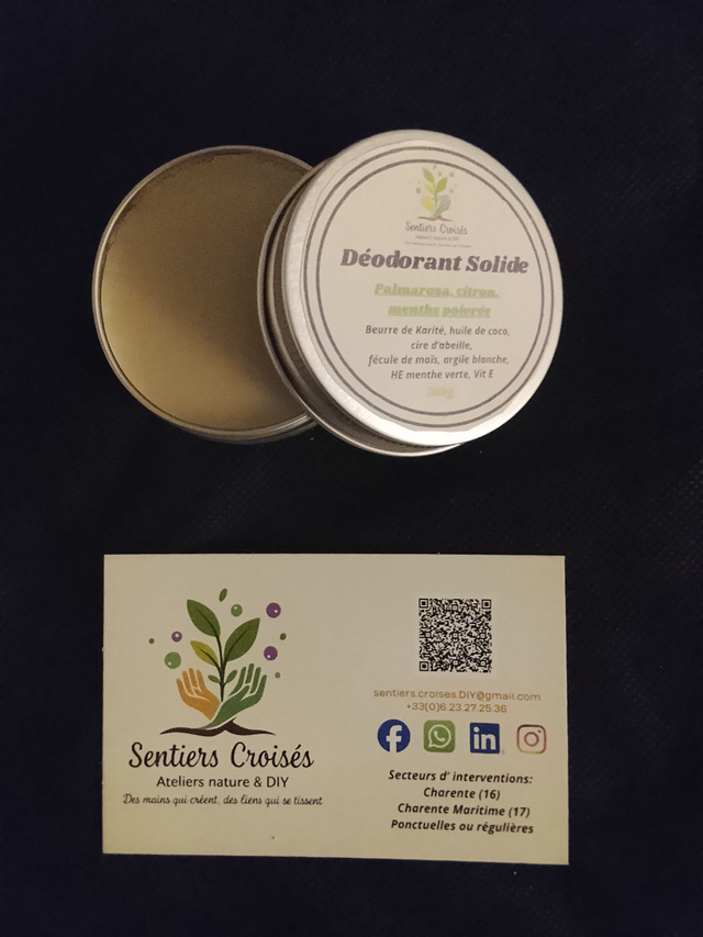 ✨ Déodorant Solide – Palmarosa • Citron • Menthe Poivrée – 50 g