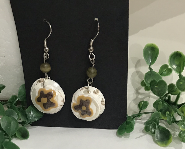 White Mixed Dangling Earrings- WBD709