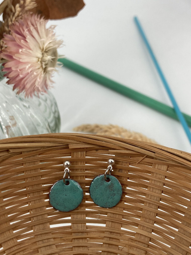 Boucles d’oreilles Petites rondes turquoise 