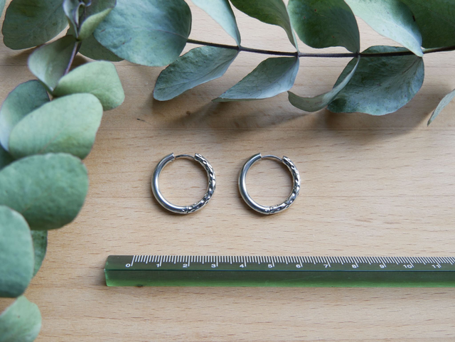 Créoles argentées réversibles 22mm