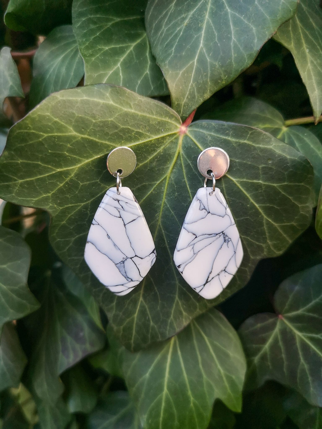Collection Marbres Blancs - Boucles d&#039;oreilles Jena