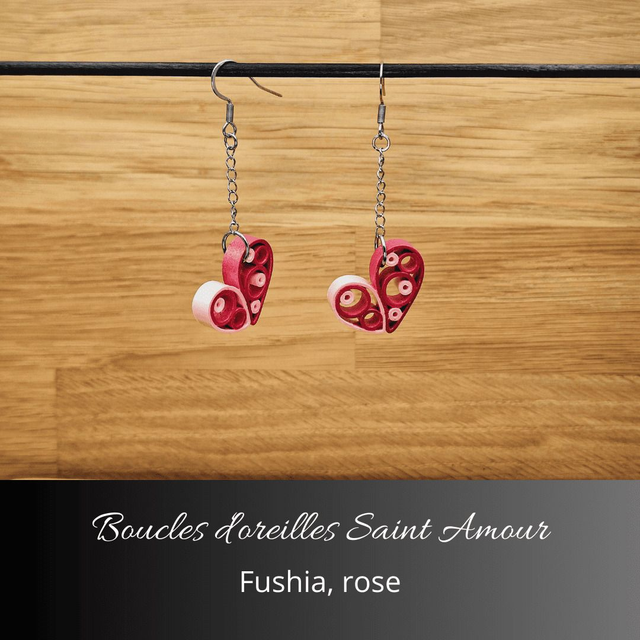 Boucles d&#039;oreilles Saint Amour - Fushia, rose