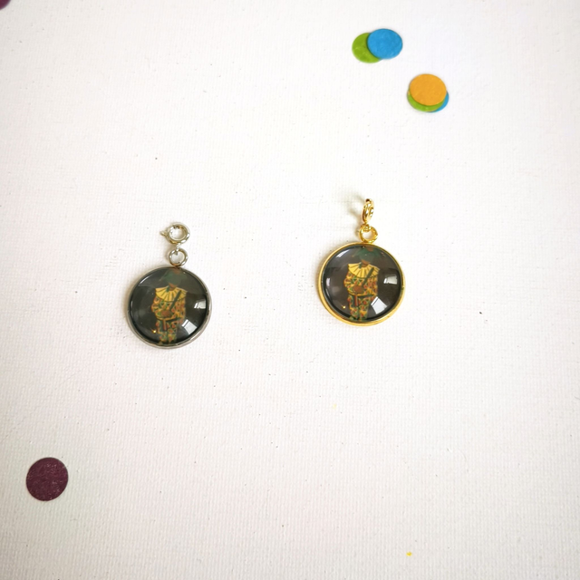 Charm’s Carnaval – Acier inox et verre –  interchangeable – Bijou personnalisable  