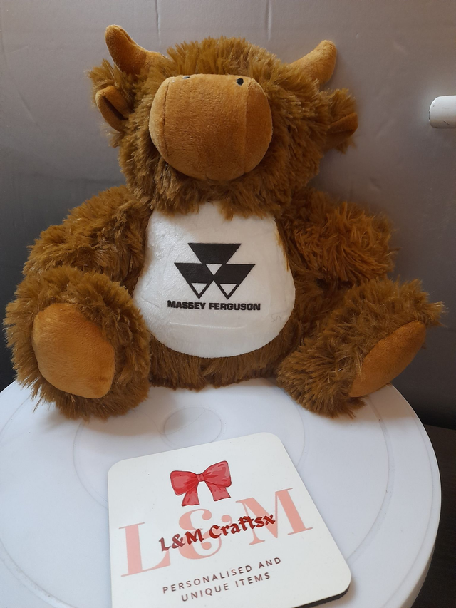 Personlised HIghland Cow Plush bear 