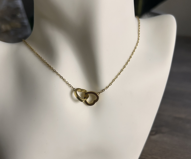 Collier double cœur