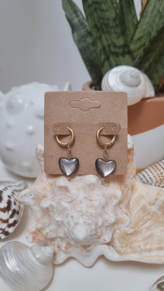 Boucles d'oreilles coeur nacre