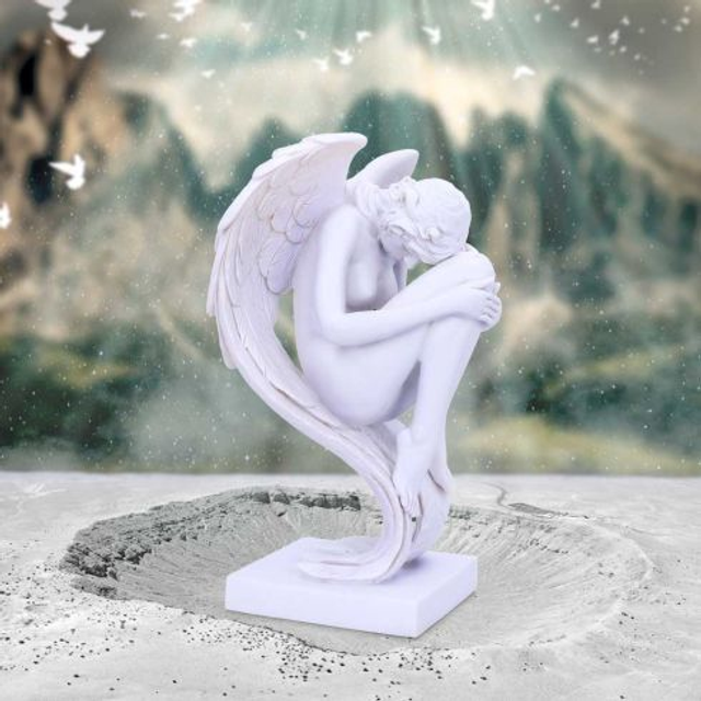 Angels Contemplation White Angel Figurine 28cm