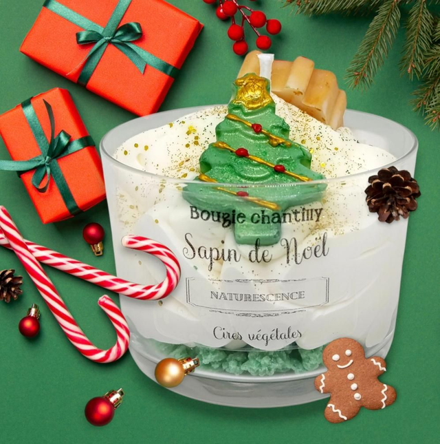Bougie chantilly parfumée Sapin de Noël 