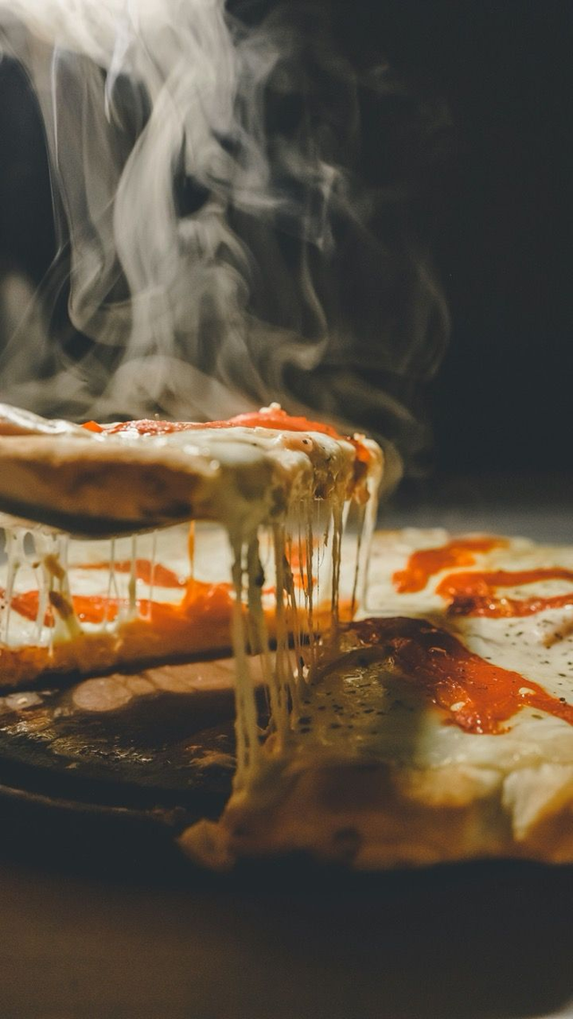Hot slice of pizza