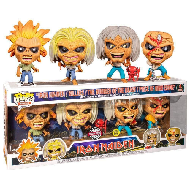 Funko POP! Rocks: Iron Maiden Eddie 4-Pack Glow In The Dark Box Set 889698477871