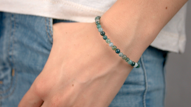 Bracelet en agate mousse