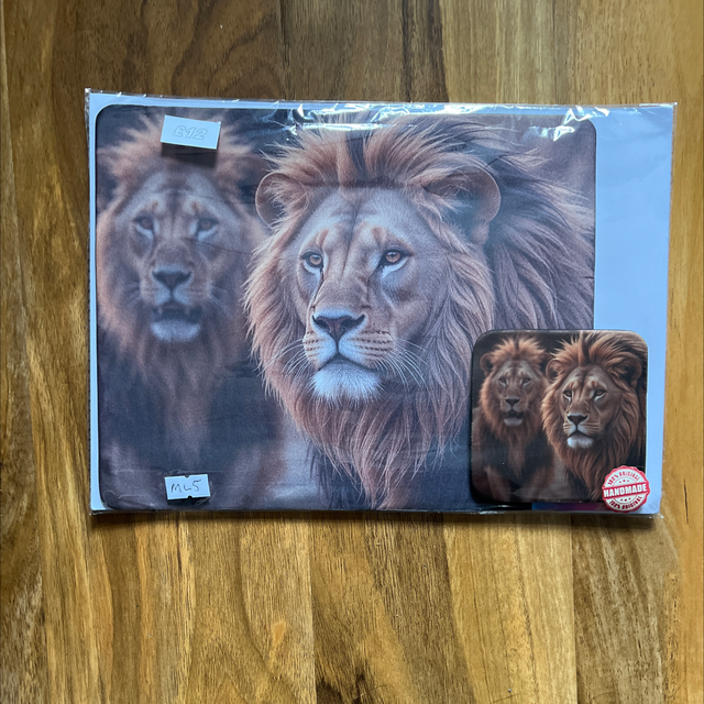 Lion mouse mat and coaster