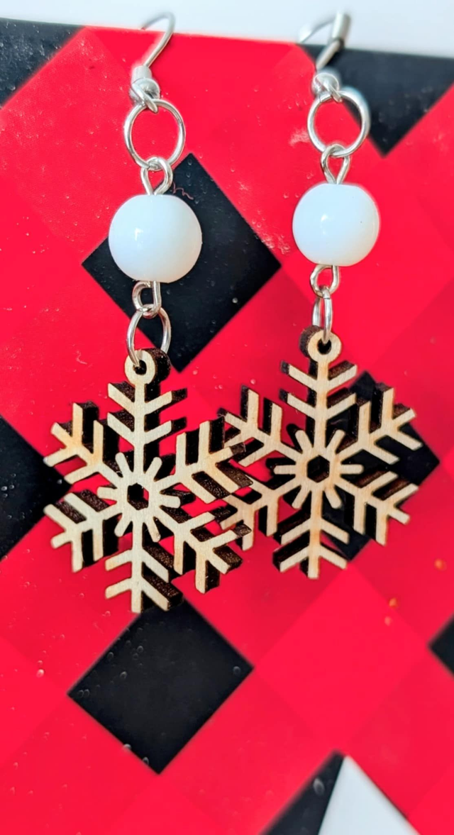 Boucle d&#039;oreilles flocons d&#039;hiver