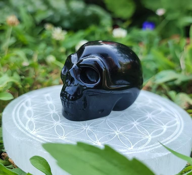 Crâne Obsidienne noire A