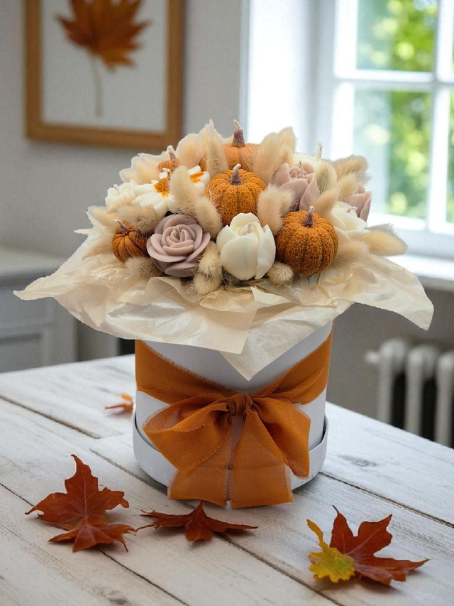 Herbstlicher Kerzenstrauß