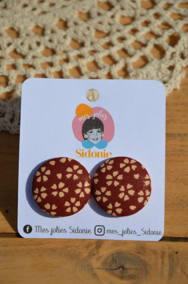 Sidonie bordeaux fleurs beige