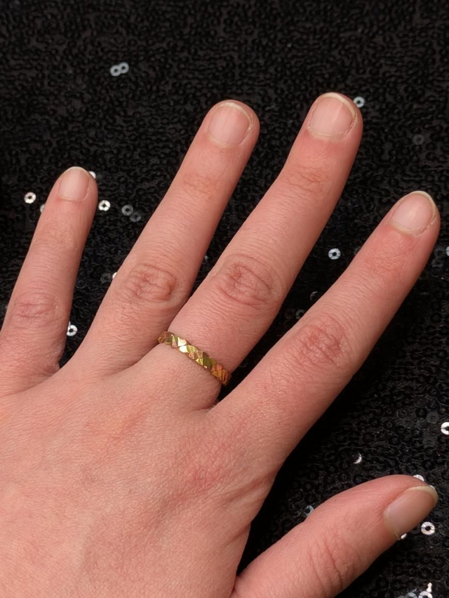 Bague cuivre anneau ciselé 