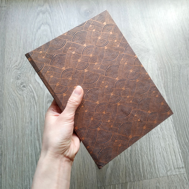 Carnet Lokta cuivré Vagues