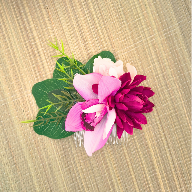 Peigne fleuri pour cheveux - PE002