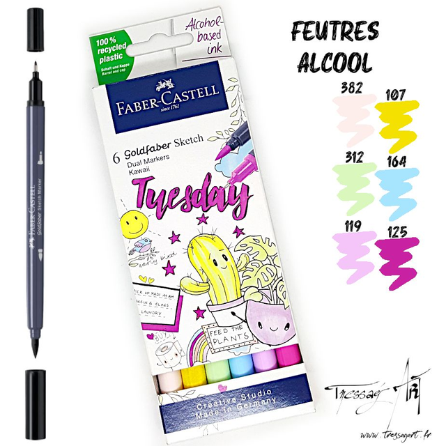 FABER CASTELL - FEUTRES A ALCOOL KAWAII PAR 6 - FB056