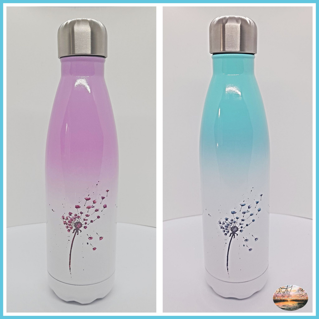 Stainless Steel Water Bottle with Seed head Wishes