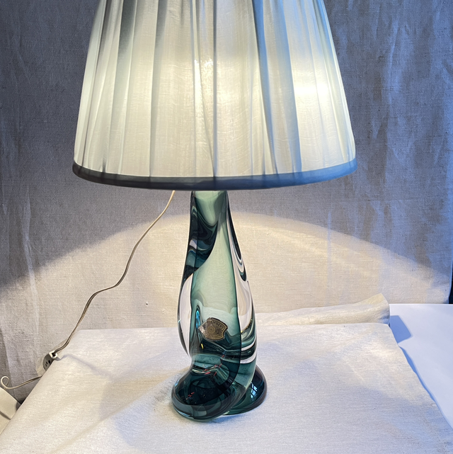 Tischleuchte Kristall  Val Saint Lambert Lampe Tischleuchte