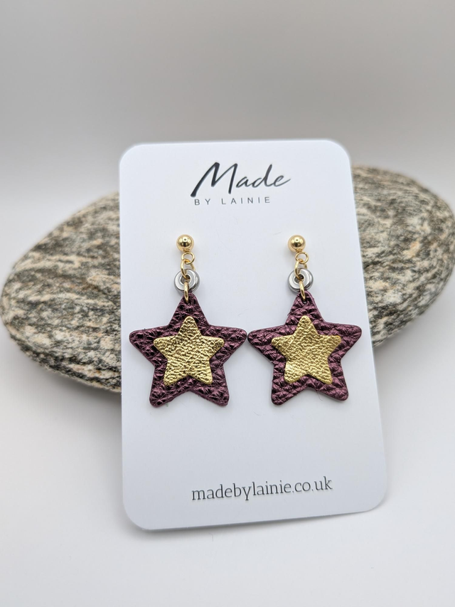 Star Stud Drop Earrings