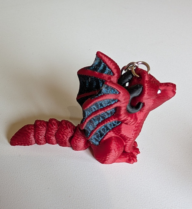 Red Magnetic Dragon Keyring