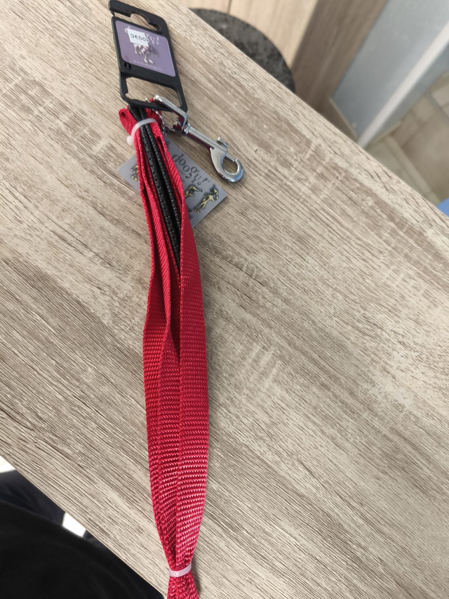 Laisse confort "basic" rouge 15mm x 1,2m