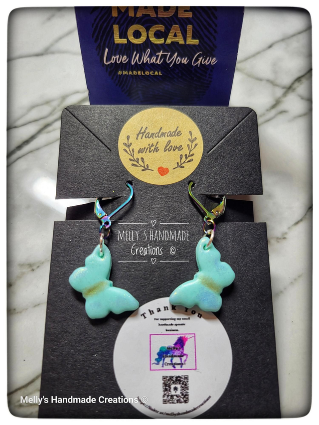 Butterfly Dangle leverback earrings 